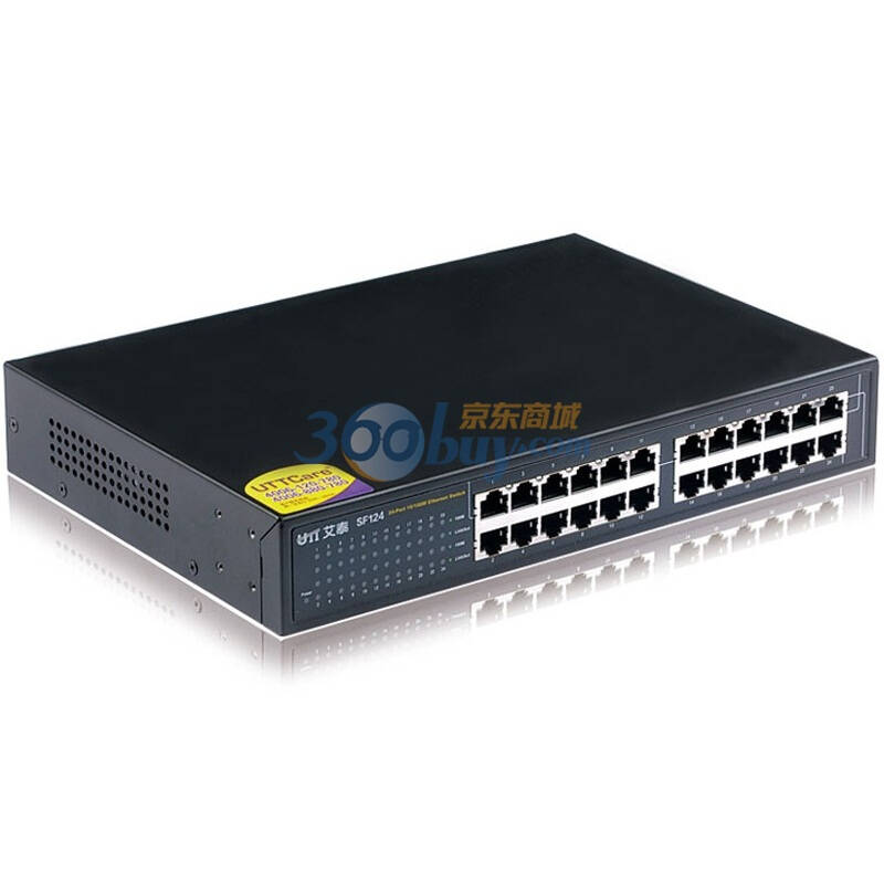 艾泰(UTT)SF124 自适应 24口 桌面型百兆以太网交换机 - 京东